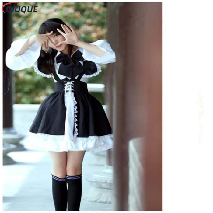Frauen Herren Maid Outfit lang Maid Cosplay 2