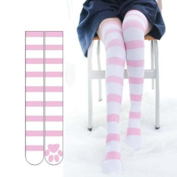 Kawaii Socken Overknee Strümpfe Streifen 1